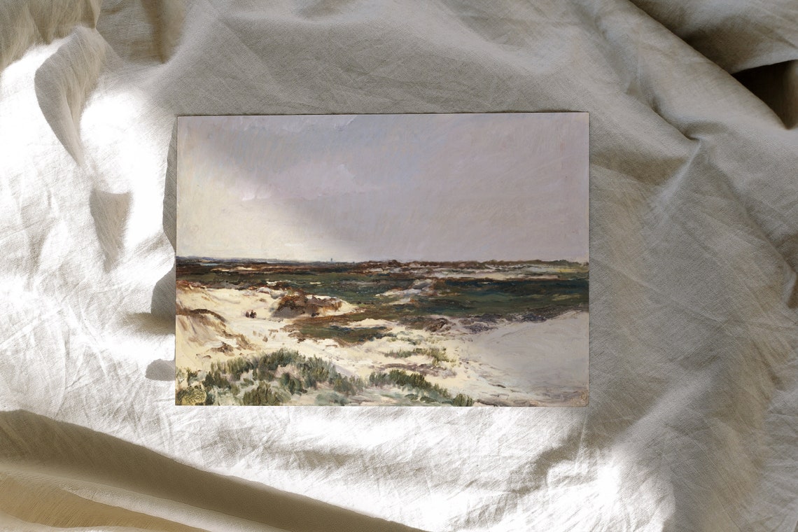 The Dunes At Camiers Print Vintage French Oil Painting Neutral Wall Decoration Coastal Landscape European - Image 2