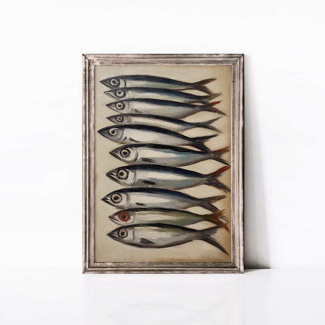 Sardines Painting Still Life Fish Painting Sardines Print Fish Restaurant Wall Decor Rustic Animal Kitchen Wall Art - Image 4