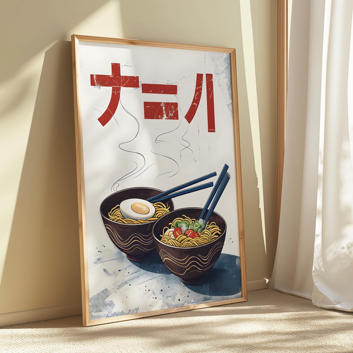Japanese Ramen Bowls Steaming Noodles Vintage Food Art Poster - Image 5