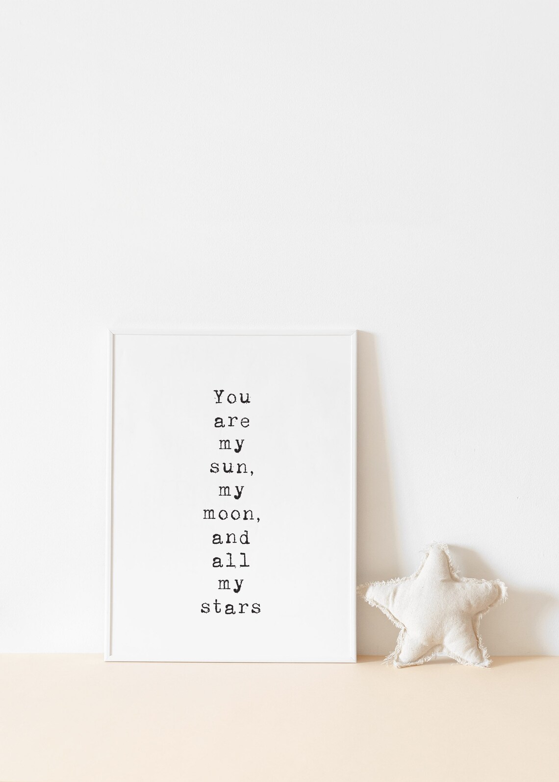 You Are My Sun My Moon And All My Stars Typewriter Quote Poster - Image 2