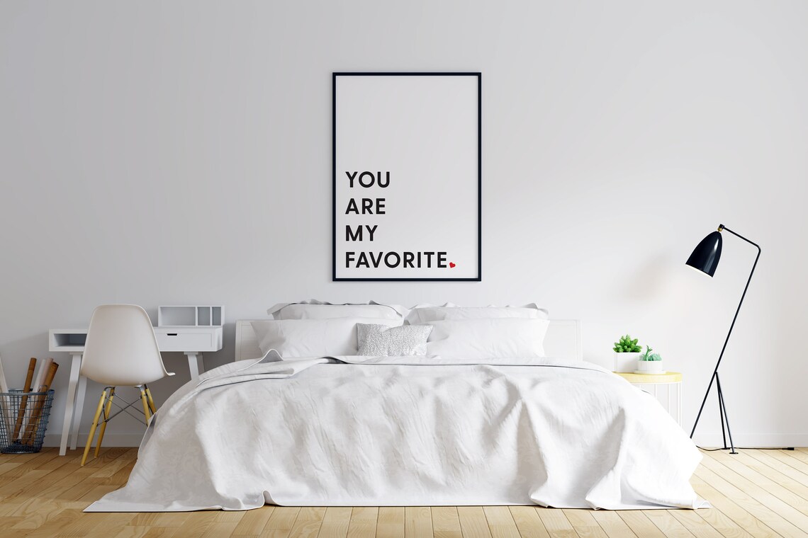 You Are My Favorite Sweet Romantic Bedroom Love Quote Wall Poster - Image 2