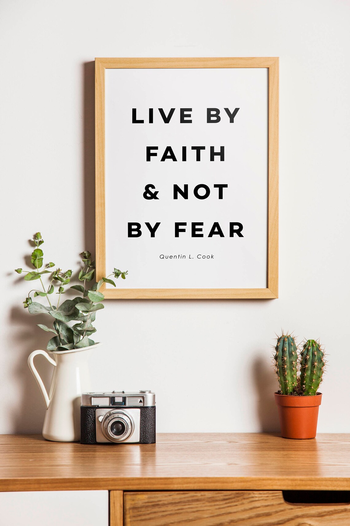 Live By Faith Not By Fear Inspirational Christian Quote Poster - Image 2