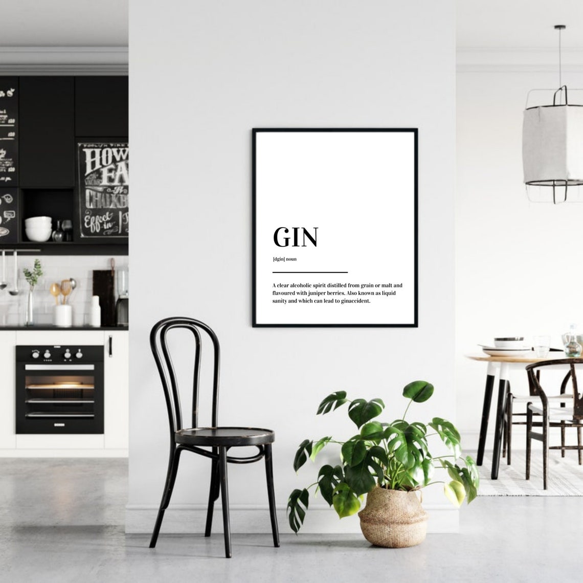 Gin Definition Funny Bar Kitchen Liquid Sanity Typography Poster - Image 4
