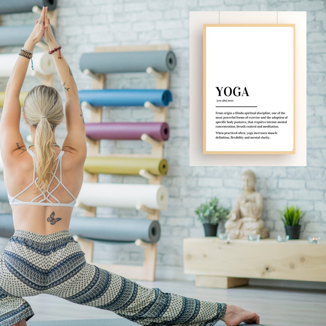 Yoga Definition Dictionary Wellness Art Mindful Living Minimalist Poster - Image 4
