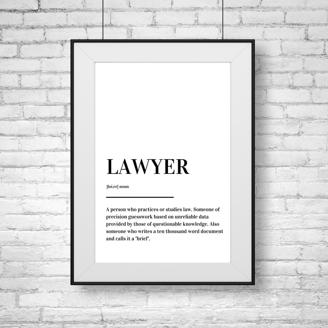 Lawyer Definition Typography Funny Legal Gift Minimalist Poster - Image 2