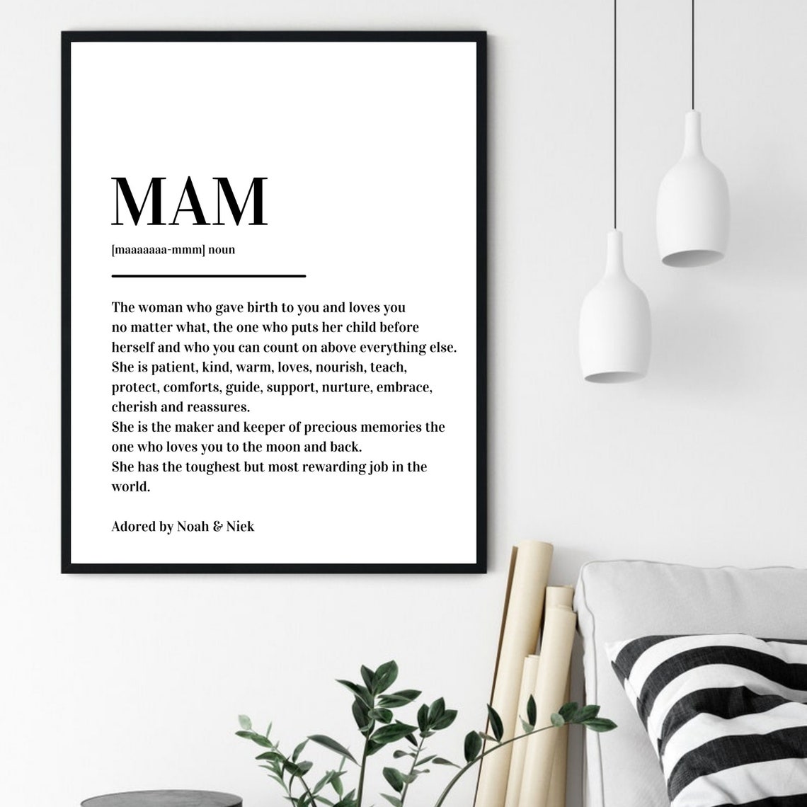 Personalized Mama Definition Mothers Day Gift Black White Word Poster - Image 6