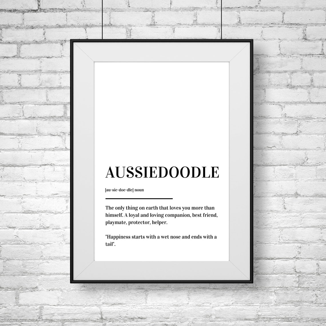 Aussiedoodle Definition Typography Dog Lover Gift Minimalist Poster - Image 2