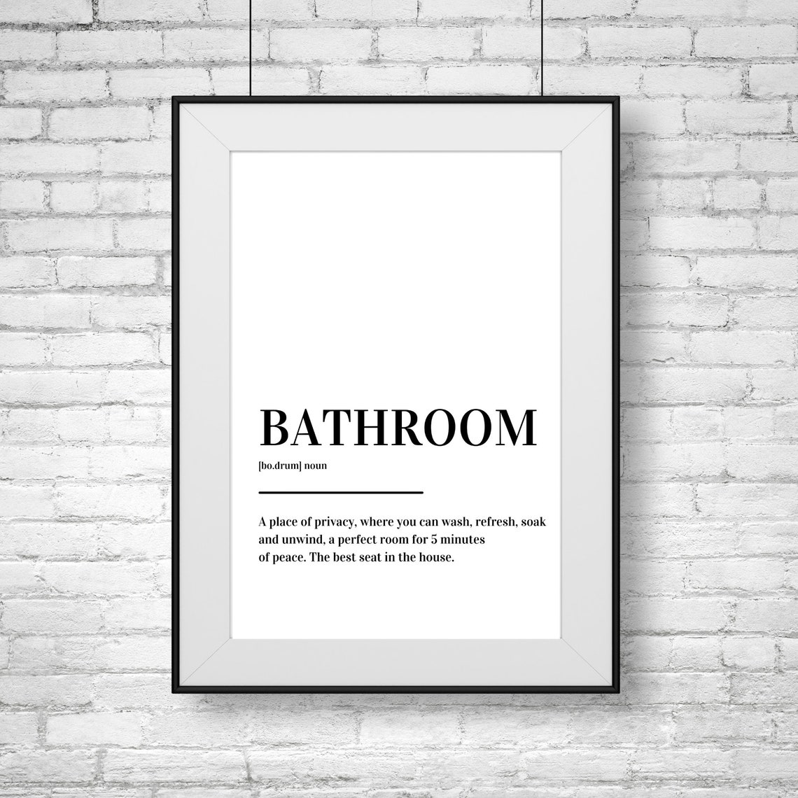 Bathroom Definition Typography Funny Bathroom Wall Decor Poster - Image 2