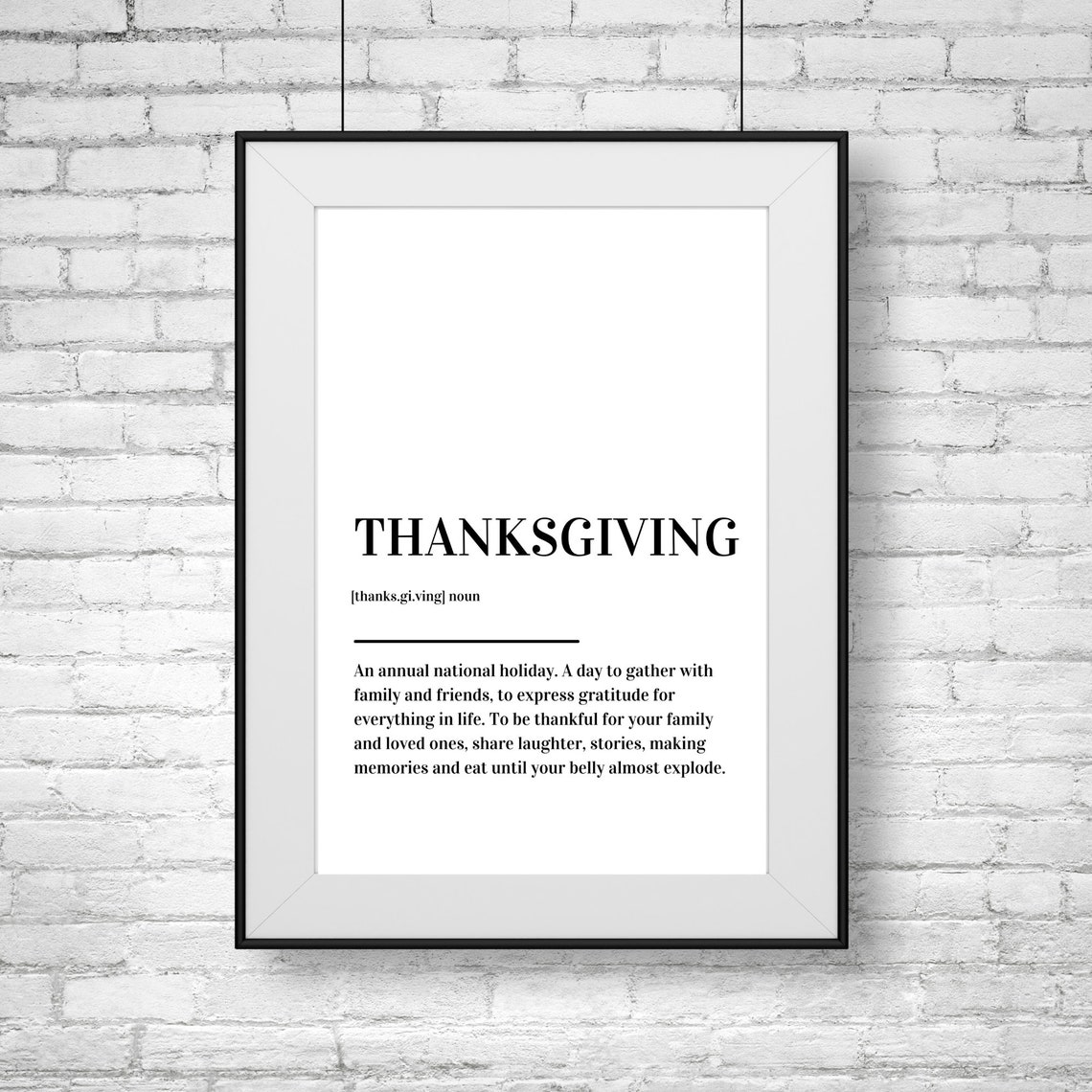 Thanksgiving Definition Holiday Quote Dictionary Style Poster - Image 2