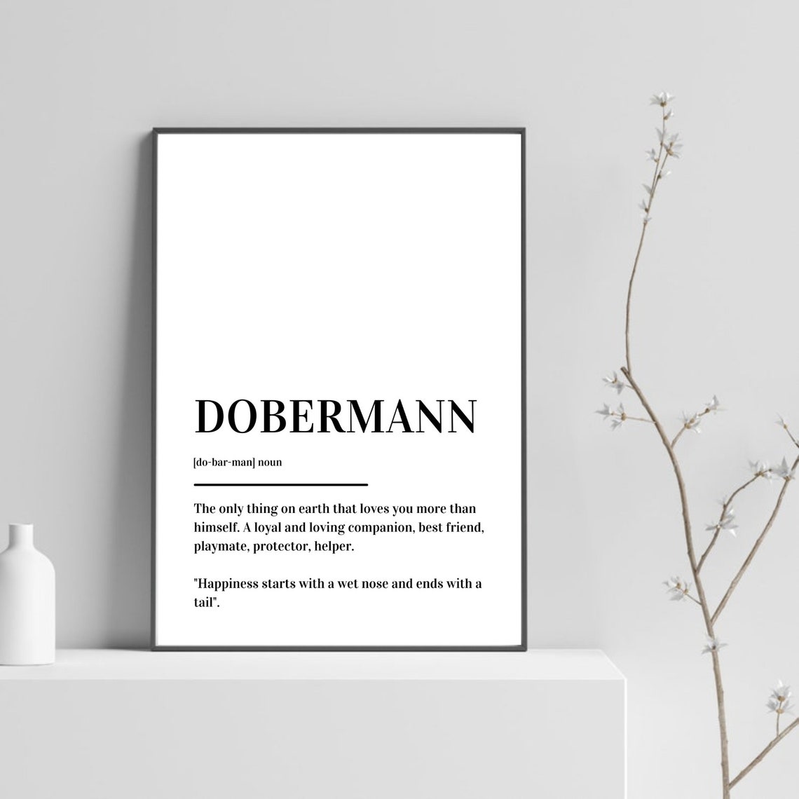 Dobermann Definition Dog Lover Dictionary Meaning Quote Poster