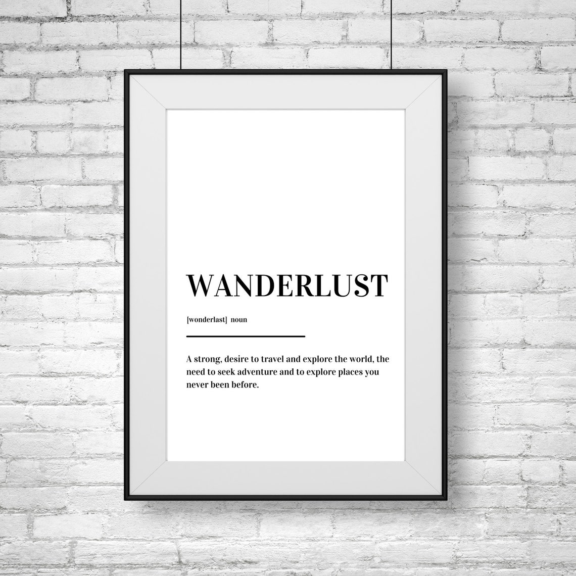 Wanderlust Definition Typography Travel Quote Minimalist Poster - Image 2