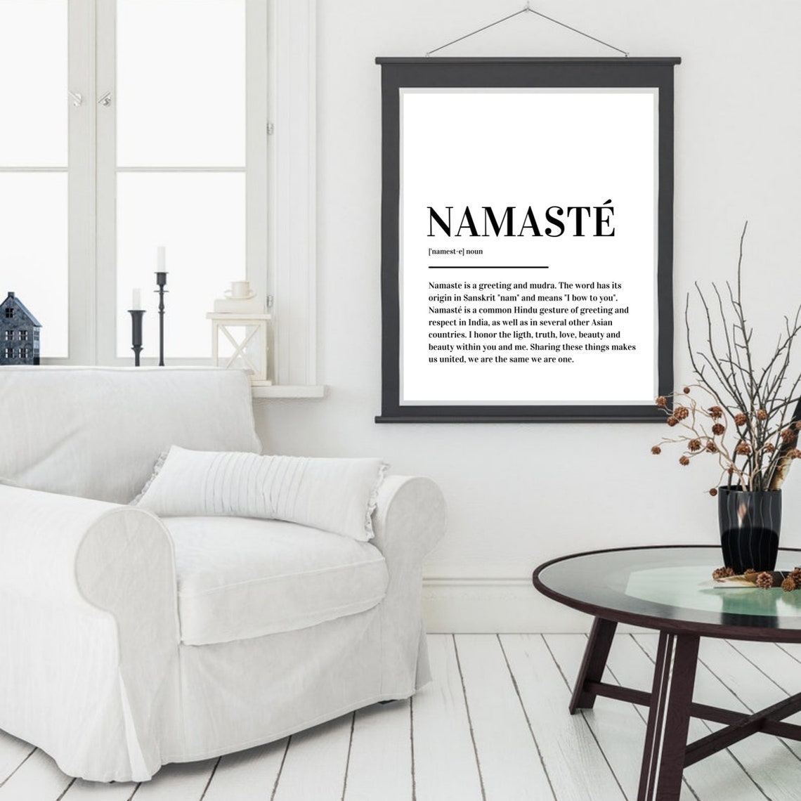 Namaste Definition Yoga Meditation Spiritual Minimalist Poster - Image 5