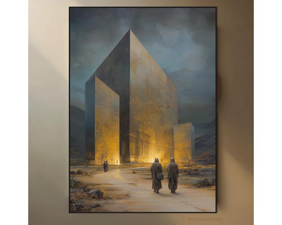 Monumental Architecture Futuristic Landscape Abstract Scifi Poster Artwork Instant