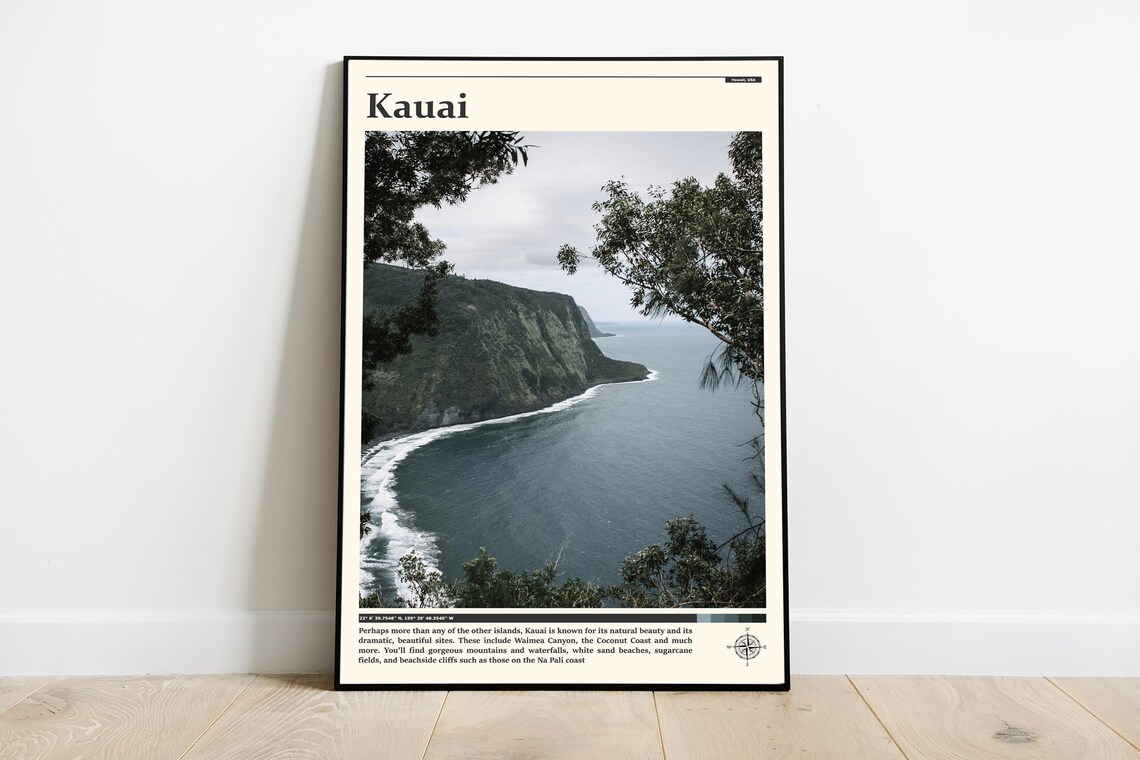 Kauai Sea Cliffs Ocean Coast Hawaii Garden Isle Scenic View Poster