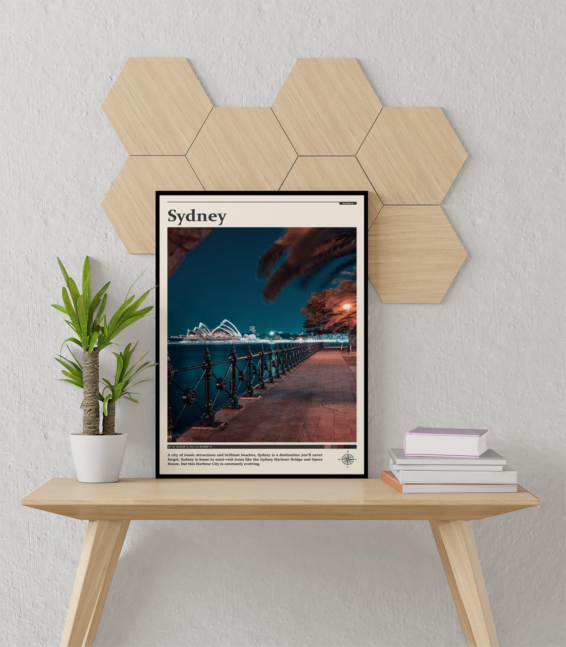 Sydney Australia Opera House Night Harbour Promenade Art Poster - Image 3