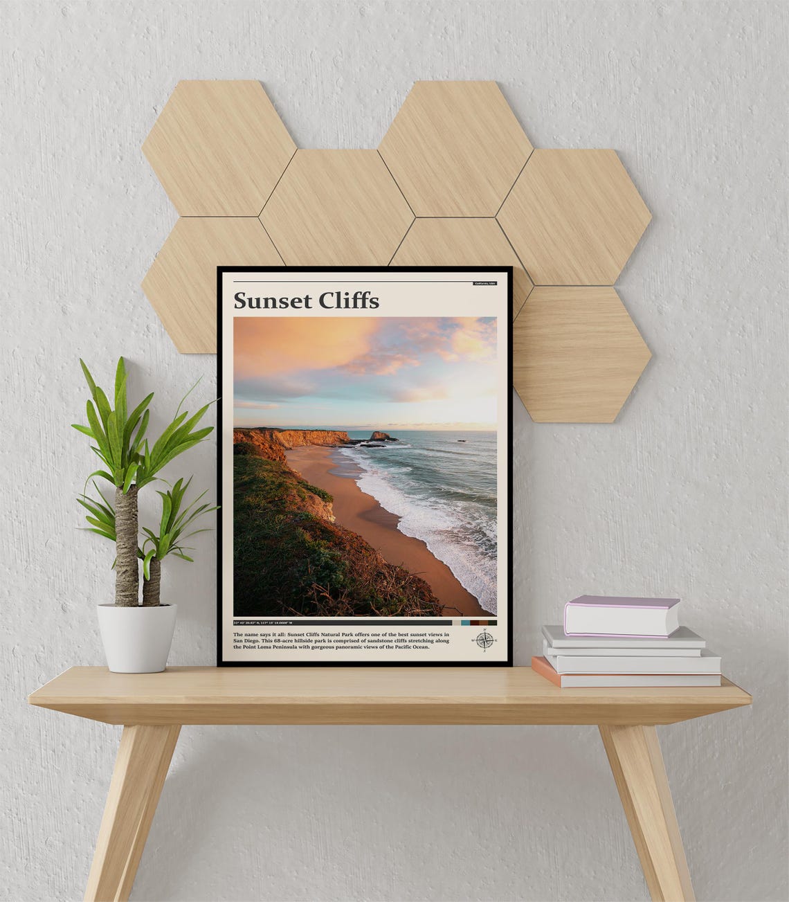 Sunset Cliffs San Diego Golden Hour Coastline Photography Poster - Image 3