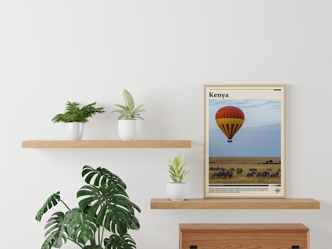 Kenya Hot Air Balloon Maasai Mara Zebras Safari Africa Travel Poster - Image 3