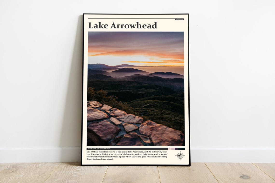 Travel Photography Lake Arrowhead Print Lake Arrowhead Art Lake Arrowhead Poster Lake Arrowhead Photo California Wall Decor
