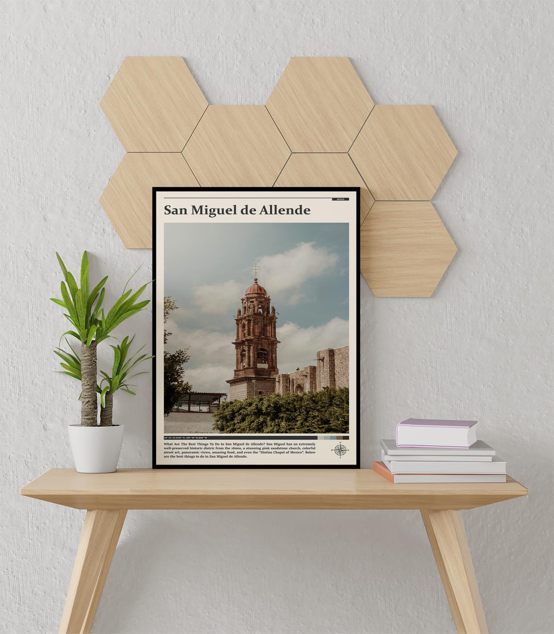 San Miguel de Allende Mexico Church Tower View Travel Poster - Image 3