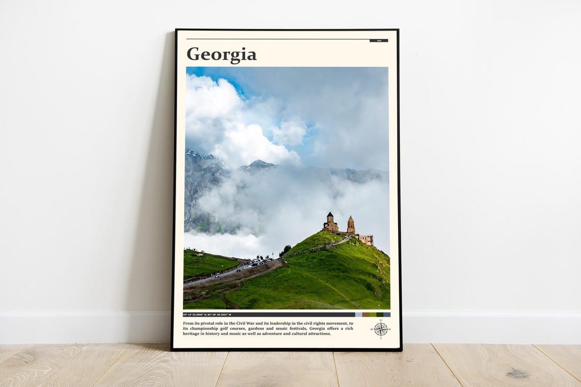 Georgia Print Georgia Wall Art Georgia Poster Georgia Photo Georgia Poster Print Georgia Travel Art United States Wall Decor