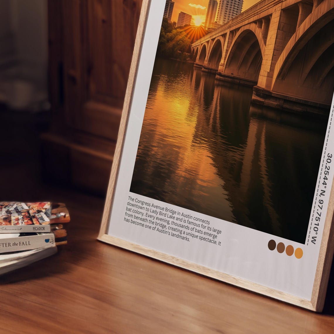 Austin Texas Congress Avenue Bridge Sunset View Travel Poster - Image 2