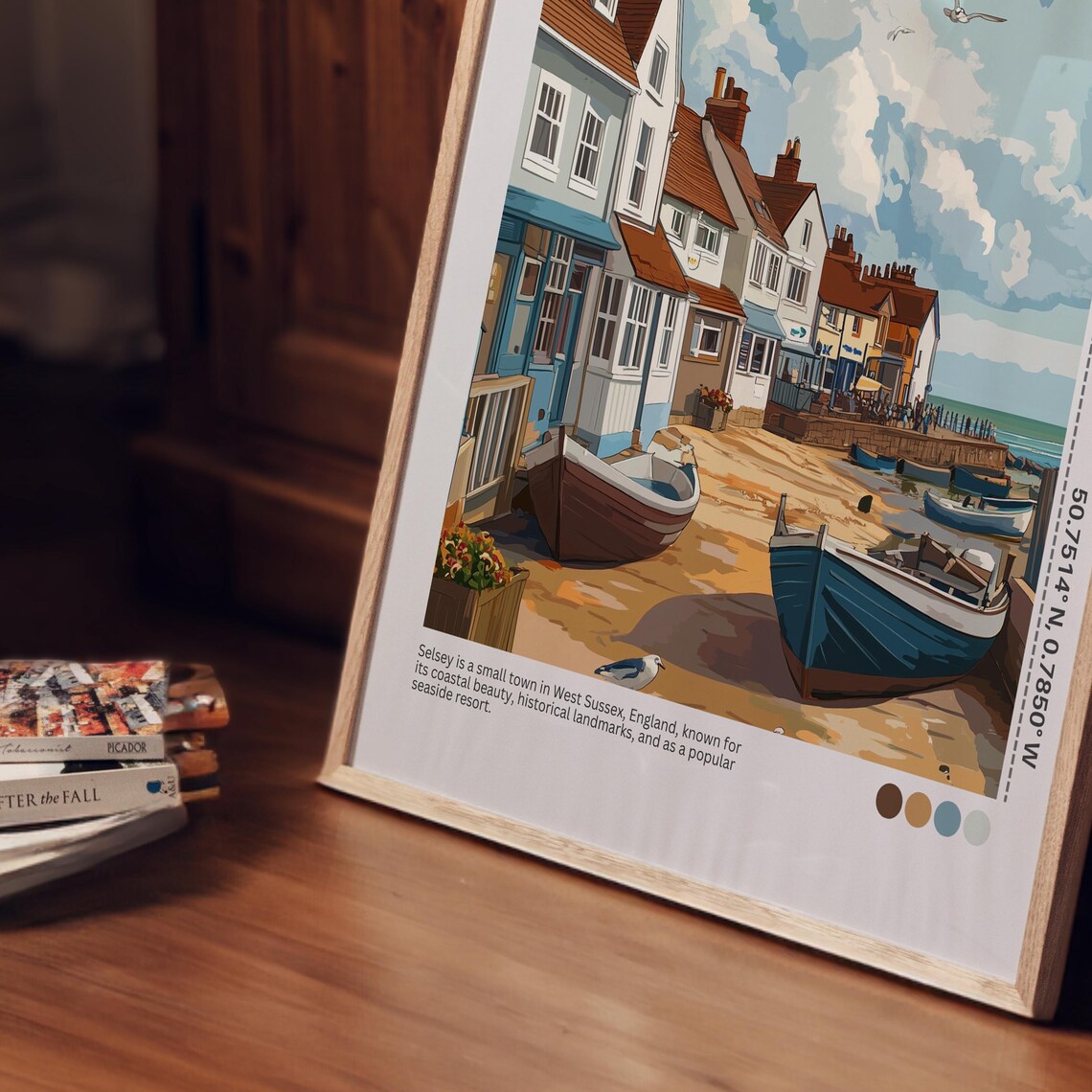 Selsey England Seaside Street With Beached Boats Coastal Poster - Image 6