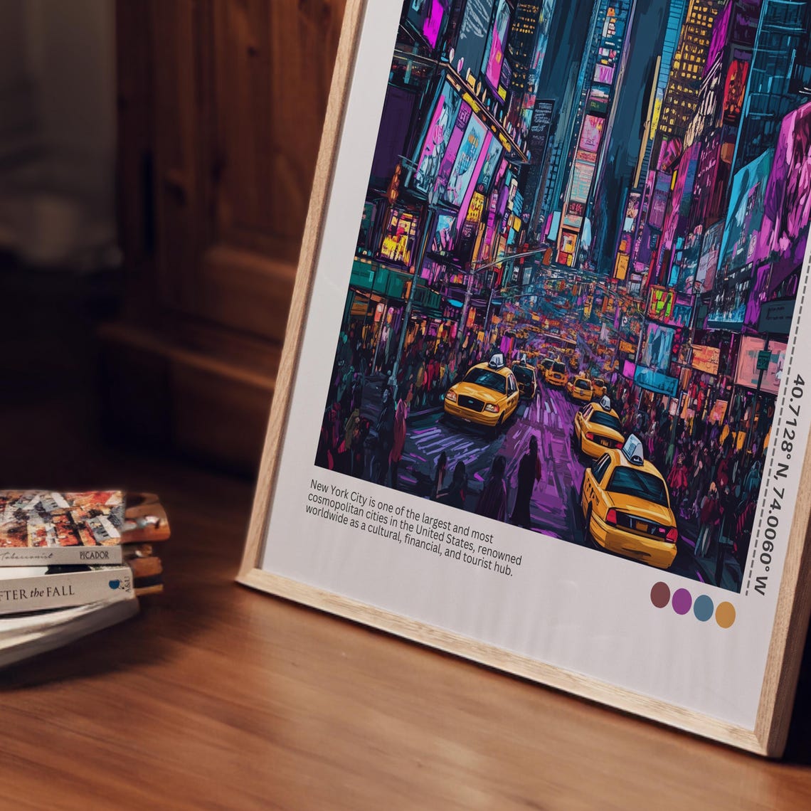 New York City Times Square Neon Night Yellow Taxis USA Poster - Image 7