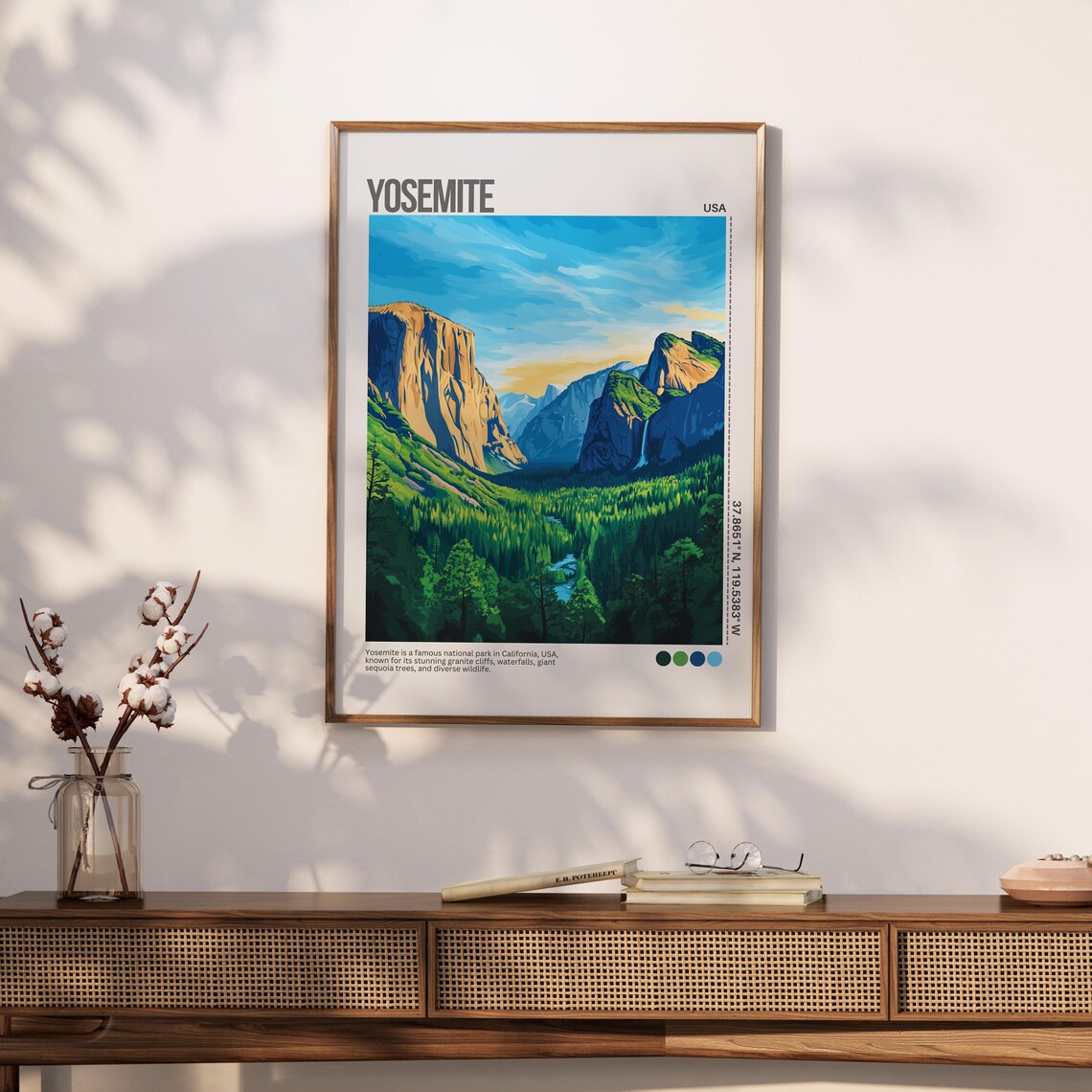 Yosemite National Park Granite Cliffs California Travel Poster - Image 4