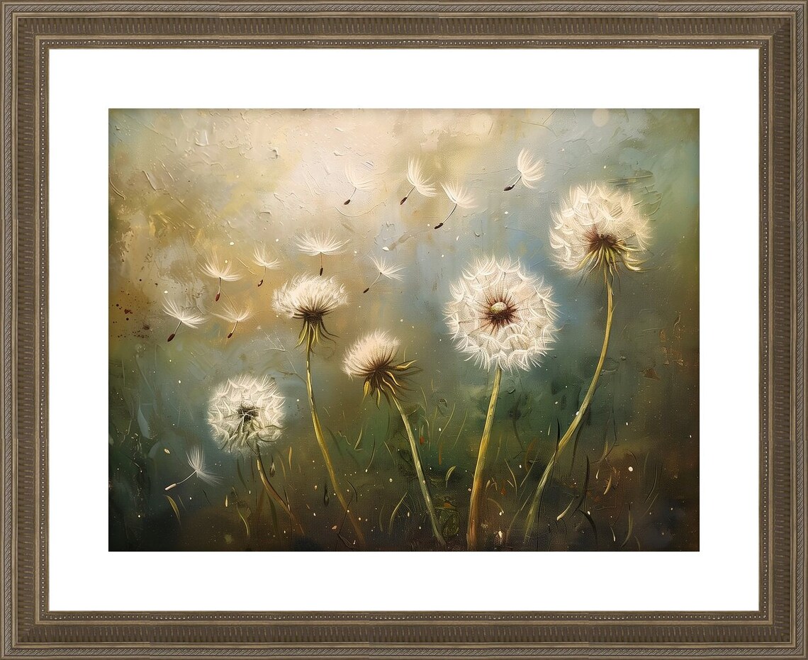Soaring Dandelions Whimsical Spring Summer Art Print - Image 3