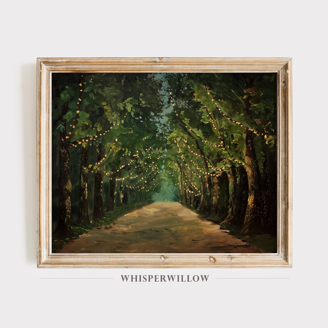 Magic Tree Lights Path, Majestic Tree Art Print