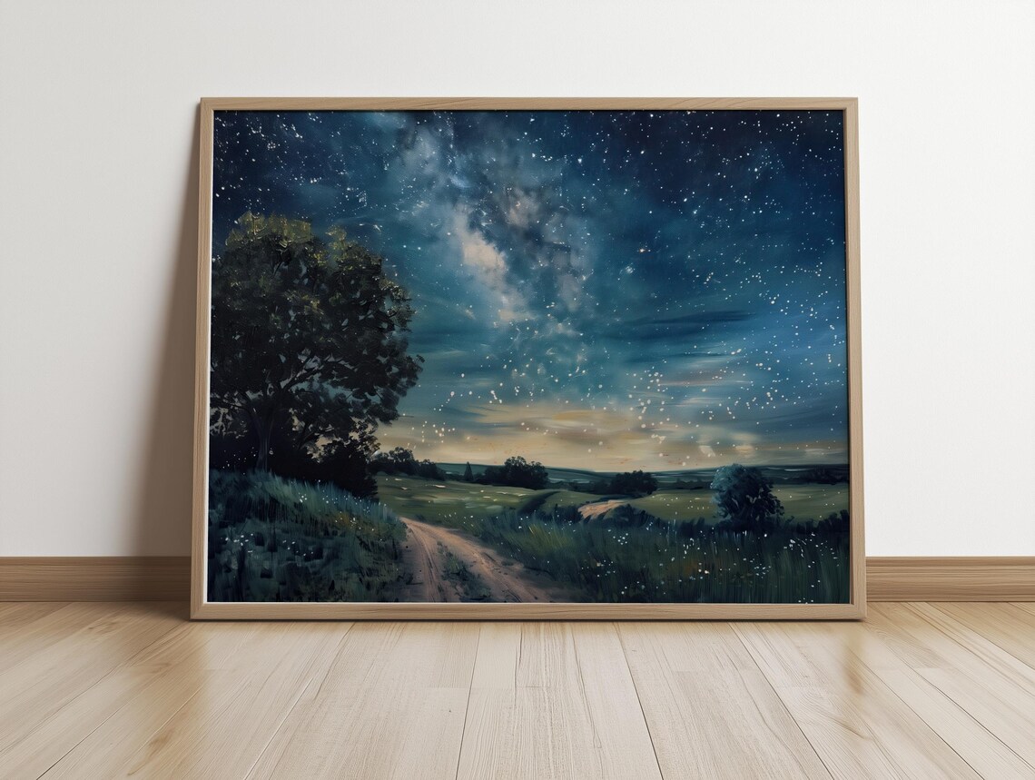 Country Night Sky Milky Way Vintage Art Print - Image 5