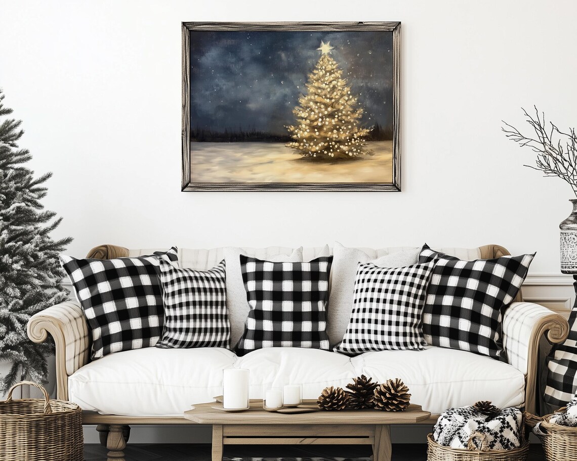 Glowing Christmas Tree Under Starry Sky Art Print - Image 4