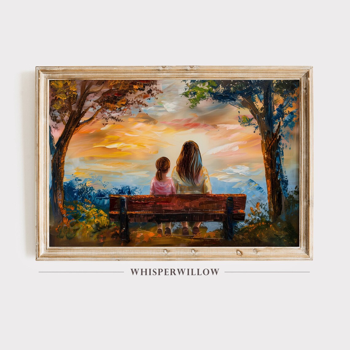 Mother and Daughter Love Art Print, Family Gift