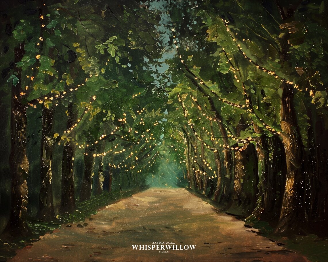 Magic Tree Lights Path, Majestic Tree Art Print - Image 6