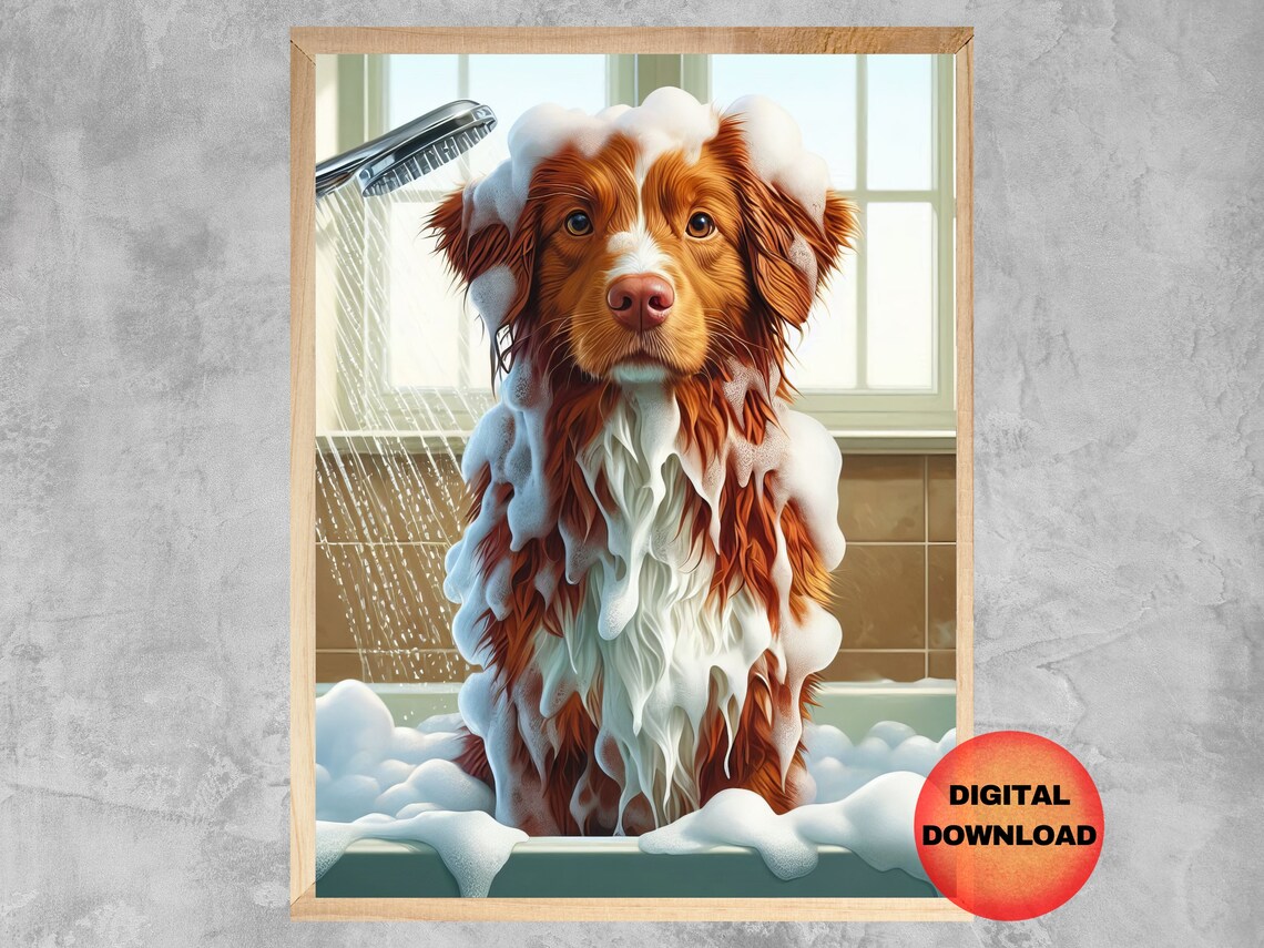 Nova Scotia Duck Tolling Retriever Bathroom Humor Art Print