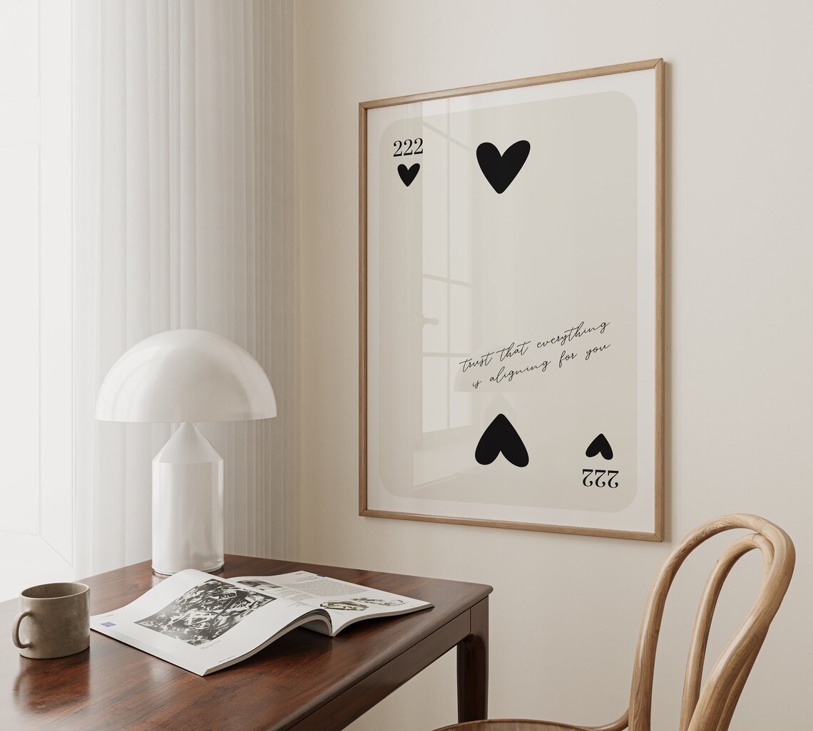Angel Number 222 Playing Card Poster, Wall Art Print - Image 3