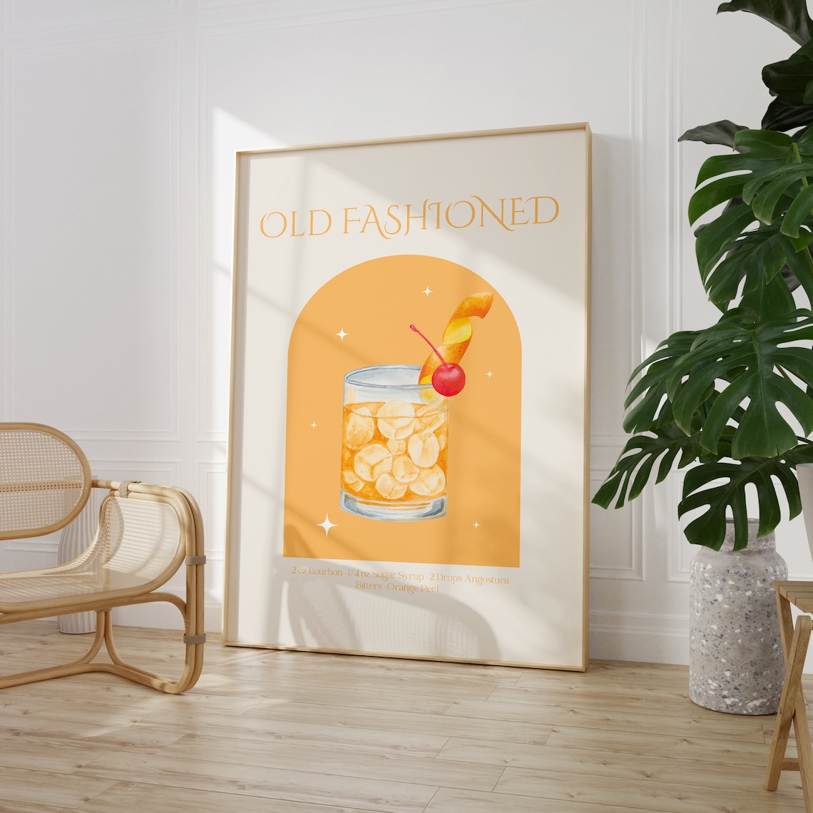 Old Fashioned Cocktail Poster, Trendy Kitchen Print - Image 3