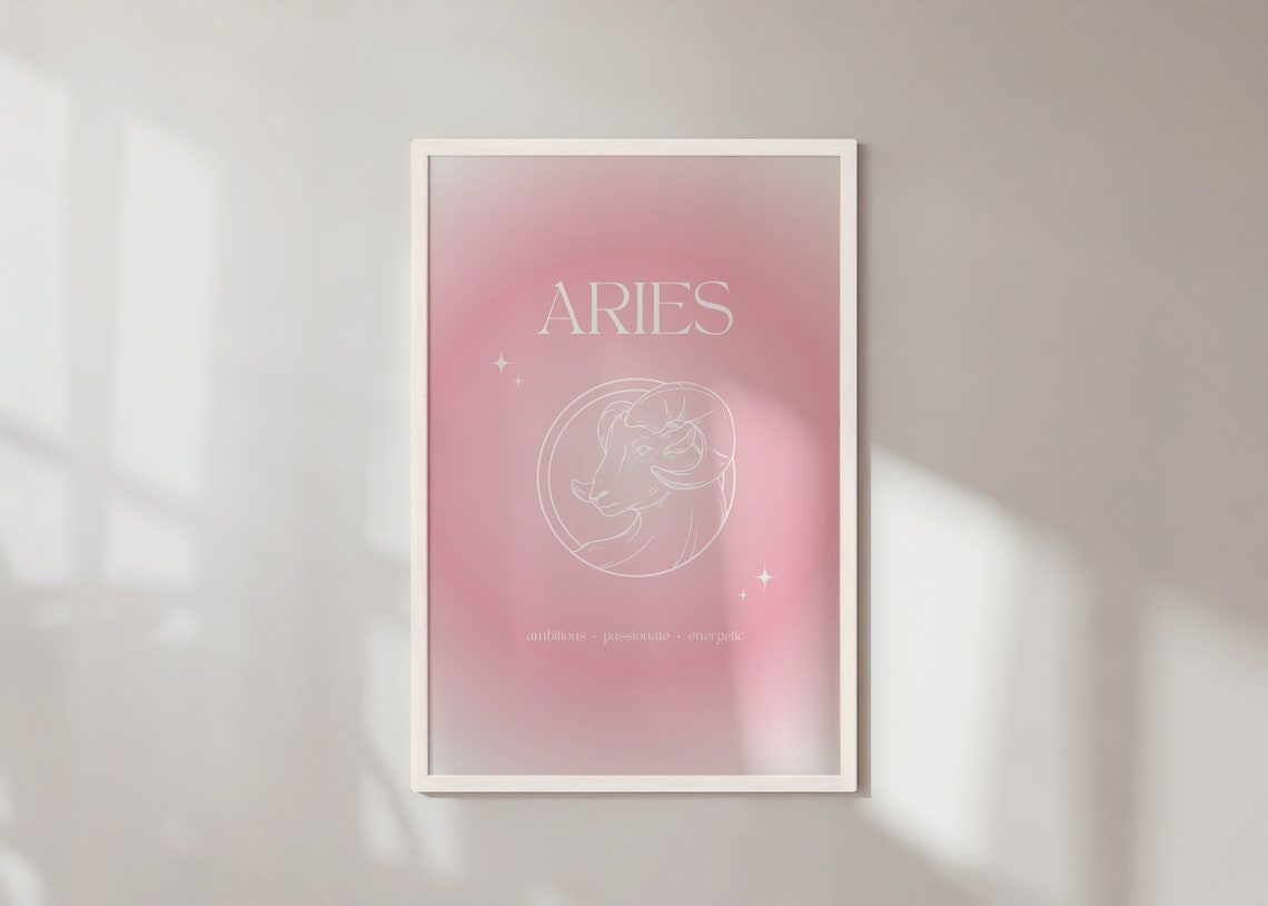 Aries Zodiac Poster, Star Sign Wall Art - Image 3