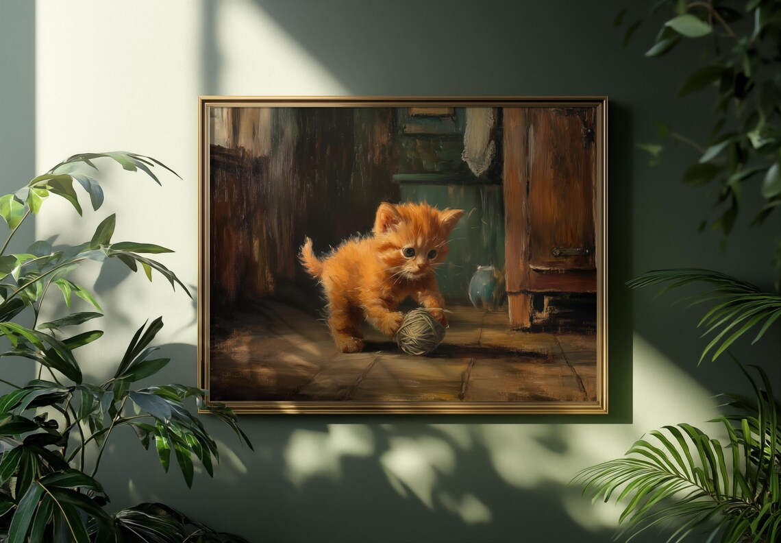 Orange Cat Decor, Pet Portraits Art Print - Image 3