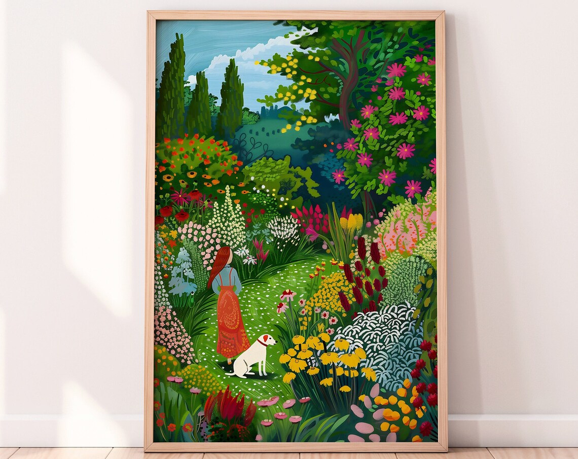 Summer Garden Illustration Floral Art Print