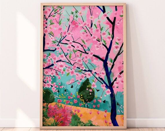 Sakura Illustration Japan Cherry Blossom Art Print
