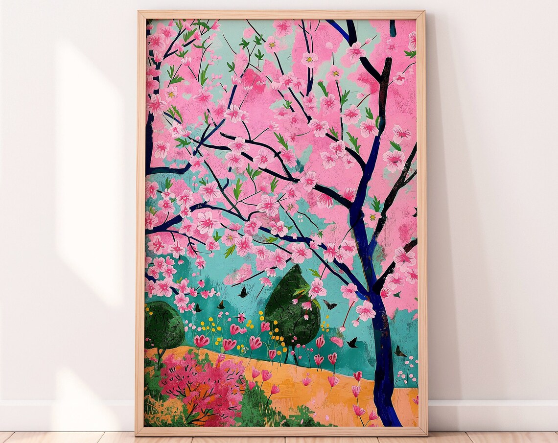 Sakura Illustration Japan Cherry Blossom Art Print