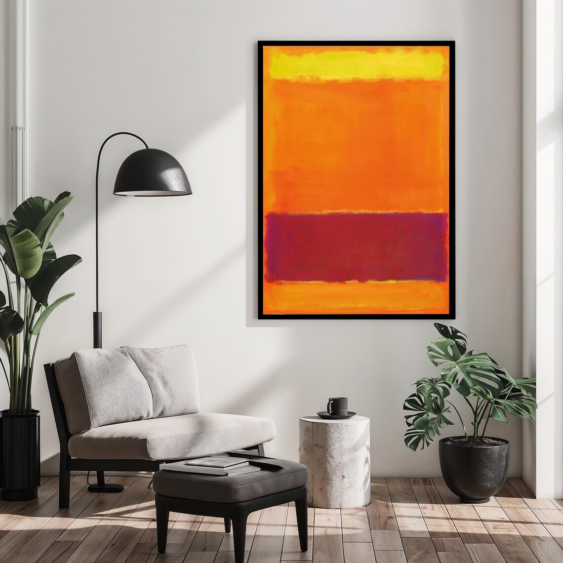 Mark Rothko Art Abstract Modern Wall Art Abstract Wall Art Red And Orange Artwork Expressionism Painting Stylish Wall Decor Gift - Image 2