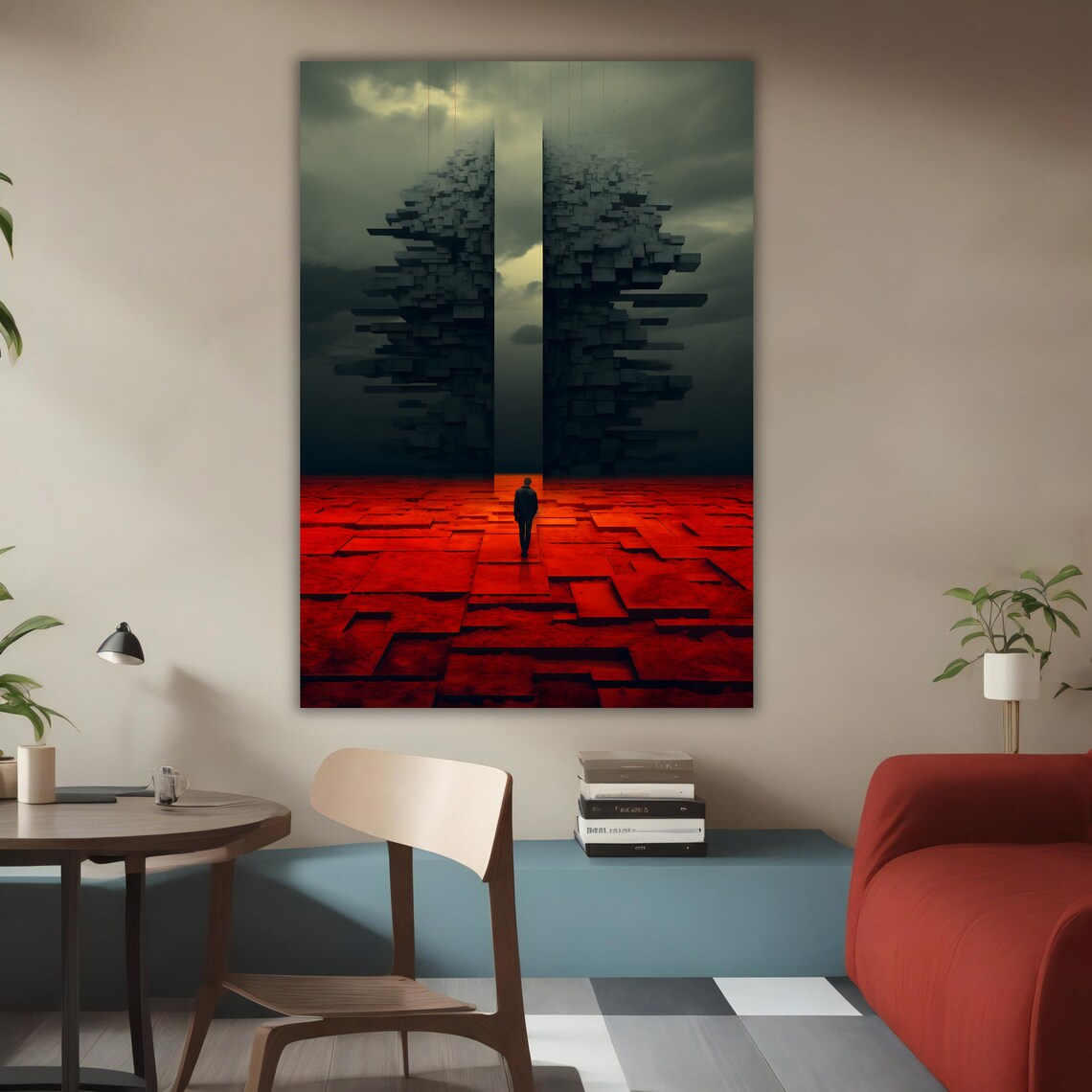 Man Walking Alone Surreal Art Surrealism Artwork Ready To Hang Framed Wall Art Unique Home Decoration Unique Gift - Image 4