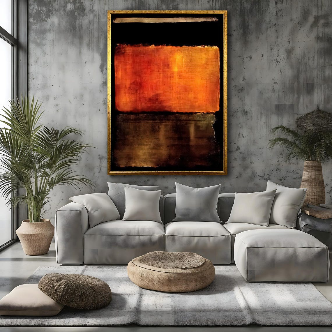 Mark Rothko Abstract Painting Orange Black Wall Art Home Decoration Modern Interior Design Room Decor Gift - Image 4