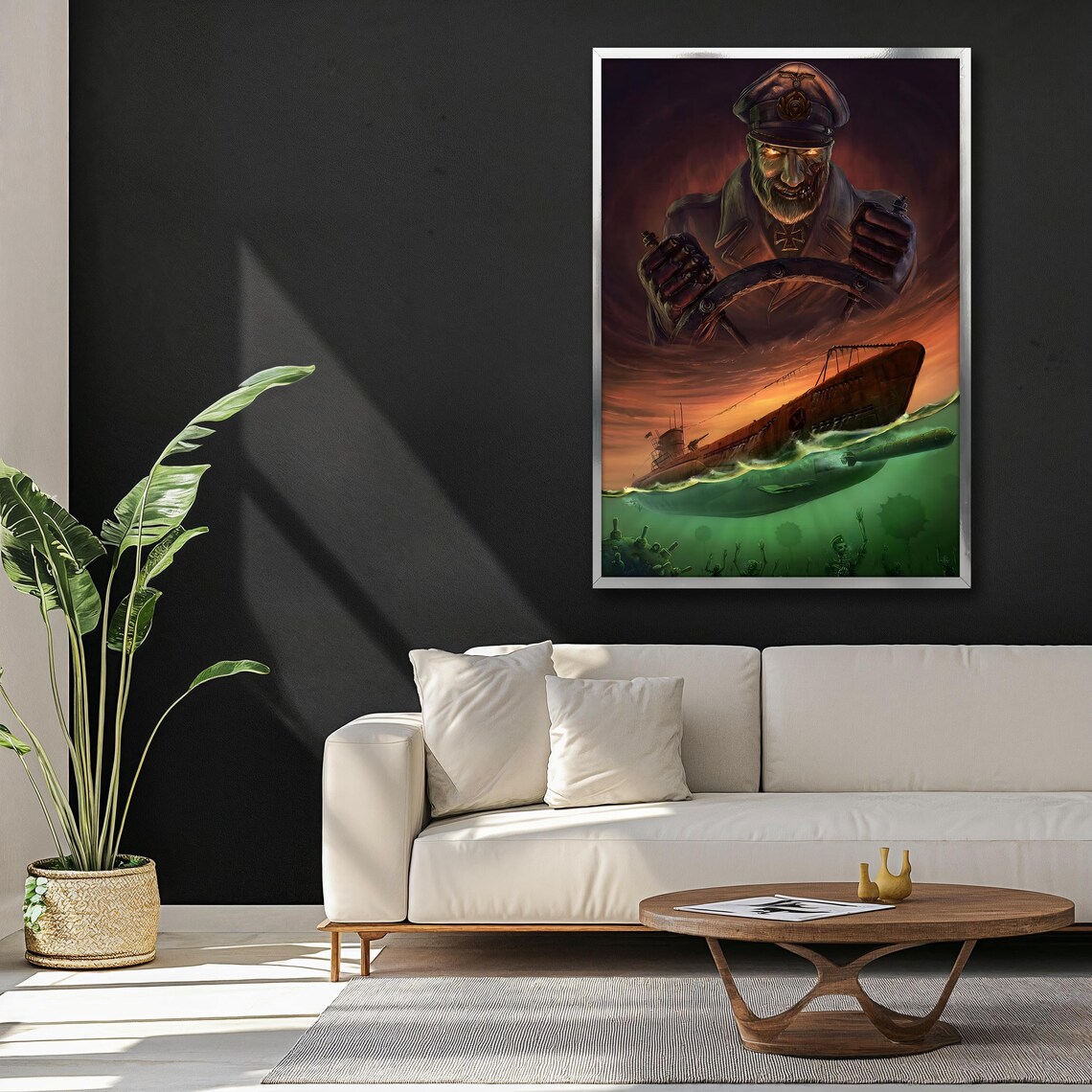 Undead Submarine Captain Horror Gothic Shipwreck Dark Fantasy Art Poster - Image 3
