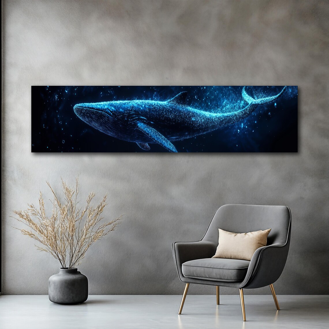 Majestic Whale Art Panoramic Ocean Wall Decor Nautical Home Decoration Whale Ready To Hang Art Unique Gift - Image 2