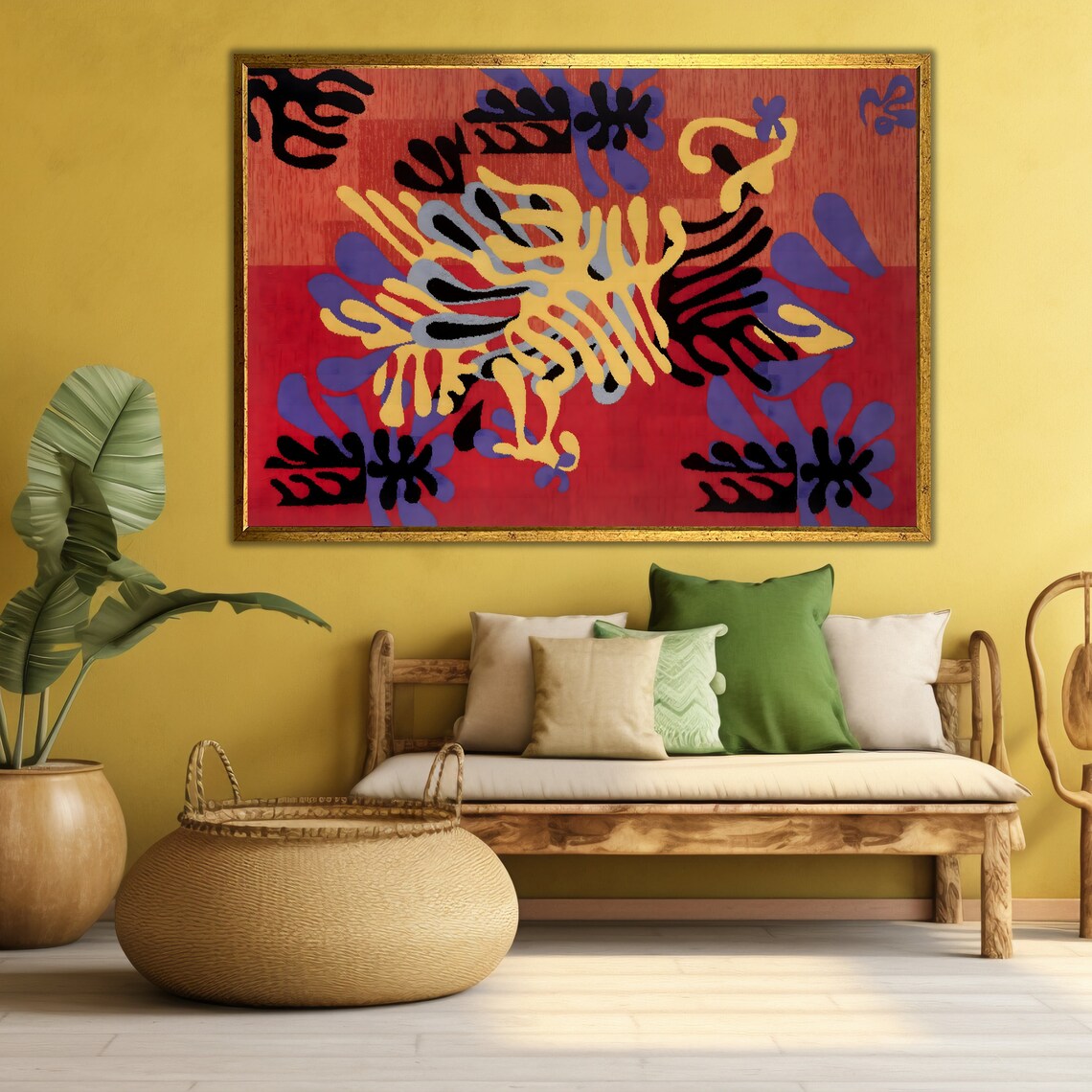 Henri Matisse Cutout Style Abstract Red Yellow Organic Shapes Poster - Image 4