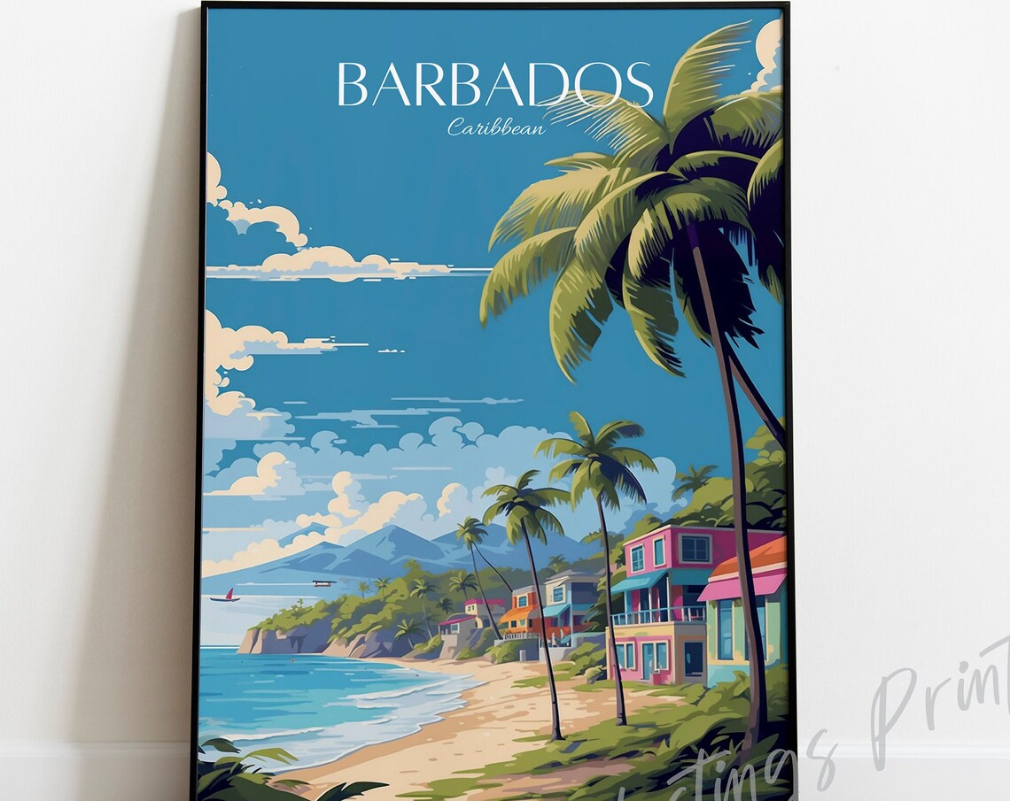 Barbados Vintage Caribbean Island Art Print