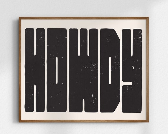 Howdy Gicle Fine Art Print Modern Cowgirl Western Decor Vintage Minimalist Wall Retro Home Unframed